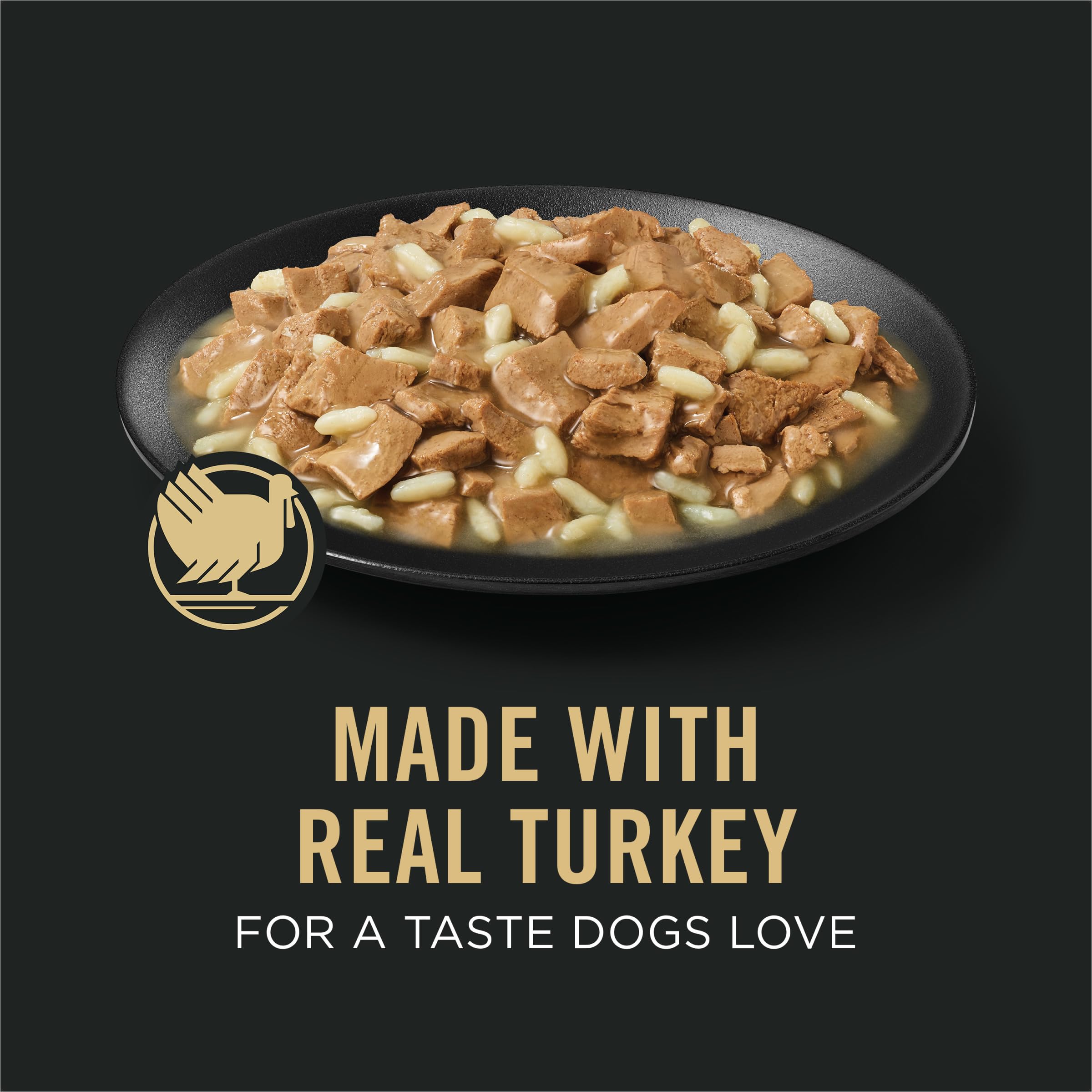 Purina Pro Plan sabor pavo y arroz en salsa, ideal para perros con control de peso.