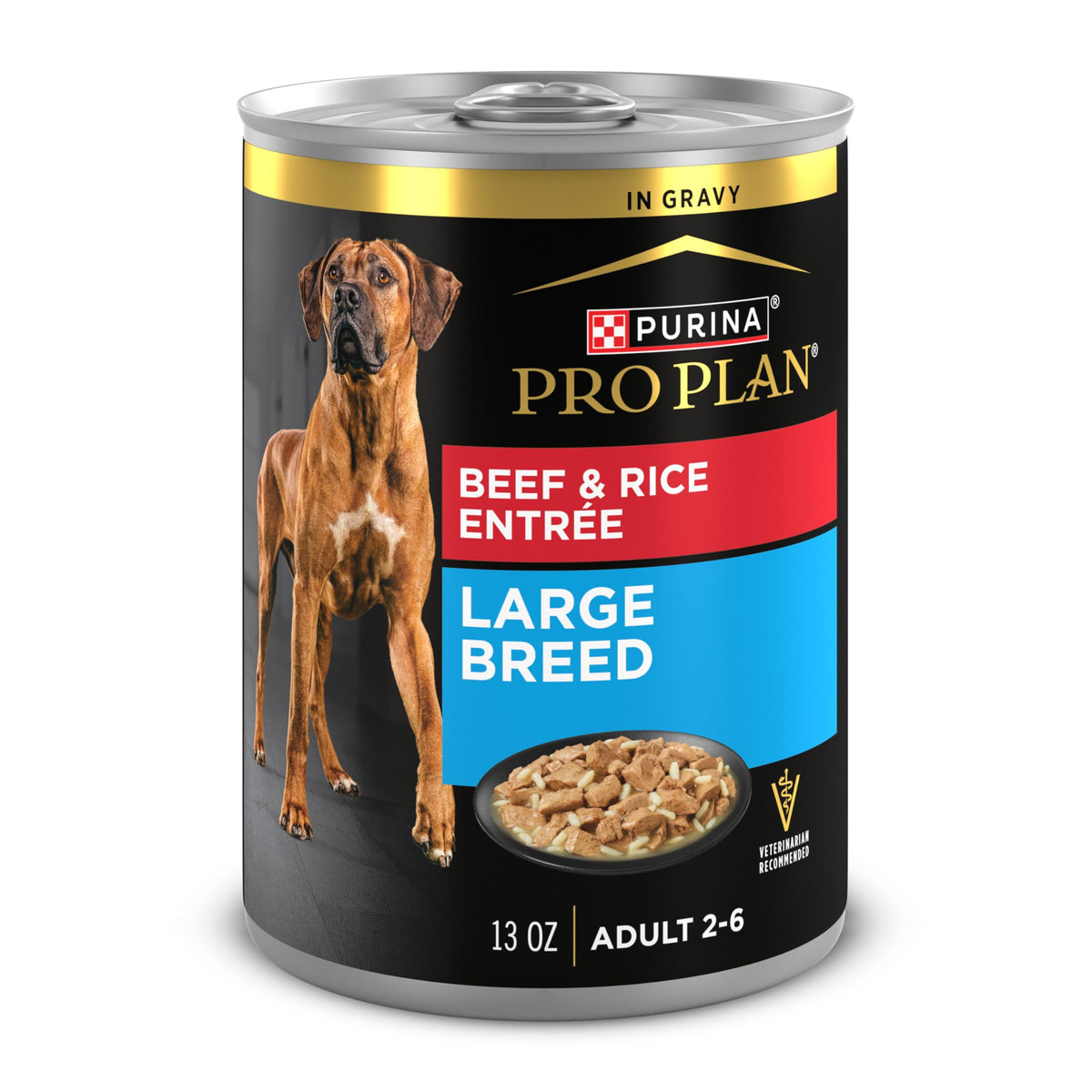 Purina Pro Plan salsa para perros grandes en lata con carne y arroz, sabor diario