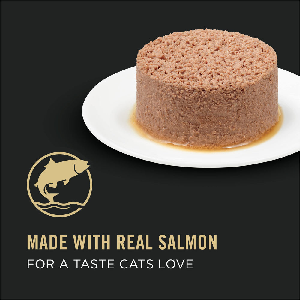 Purina Pro Plan Senior 11+ paté crema con salmón y atún para mayor palatabilidad.