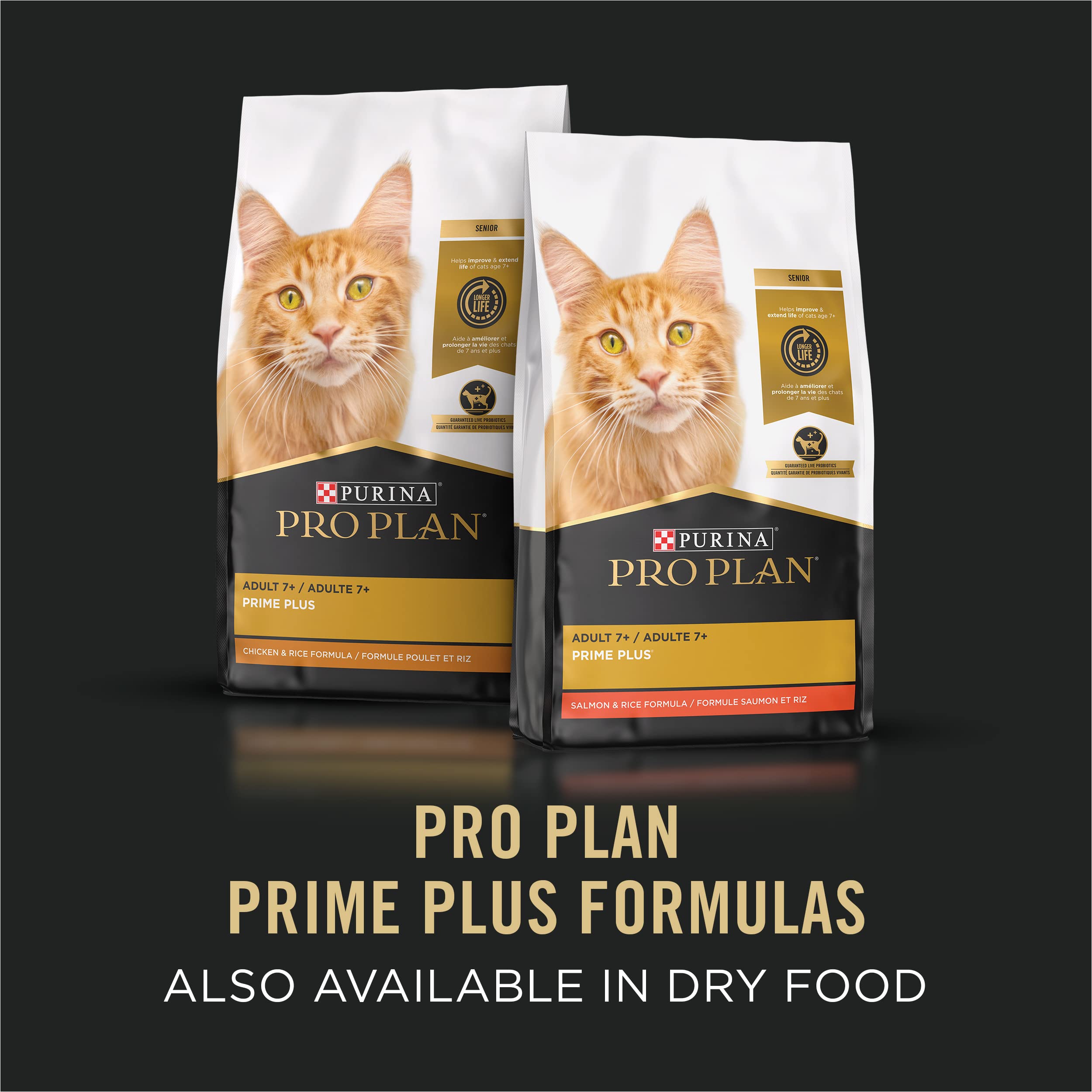Purina Pro Plan Senior Gato Pate sin colores artificiales para más naturalidad.