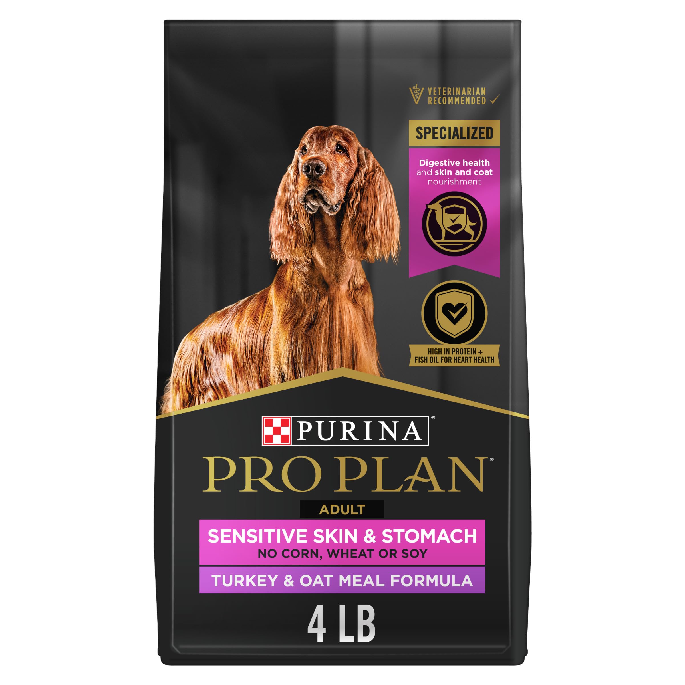 Purina Pro Plan Sensible con pavo y avena; bolsa de 1,8 kg para perros adultos.