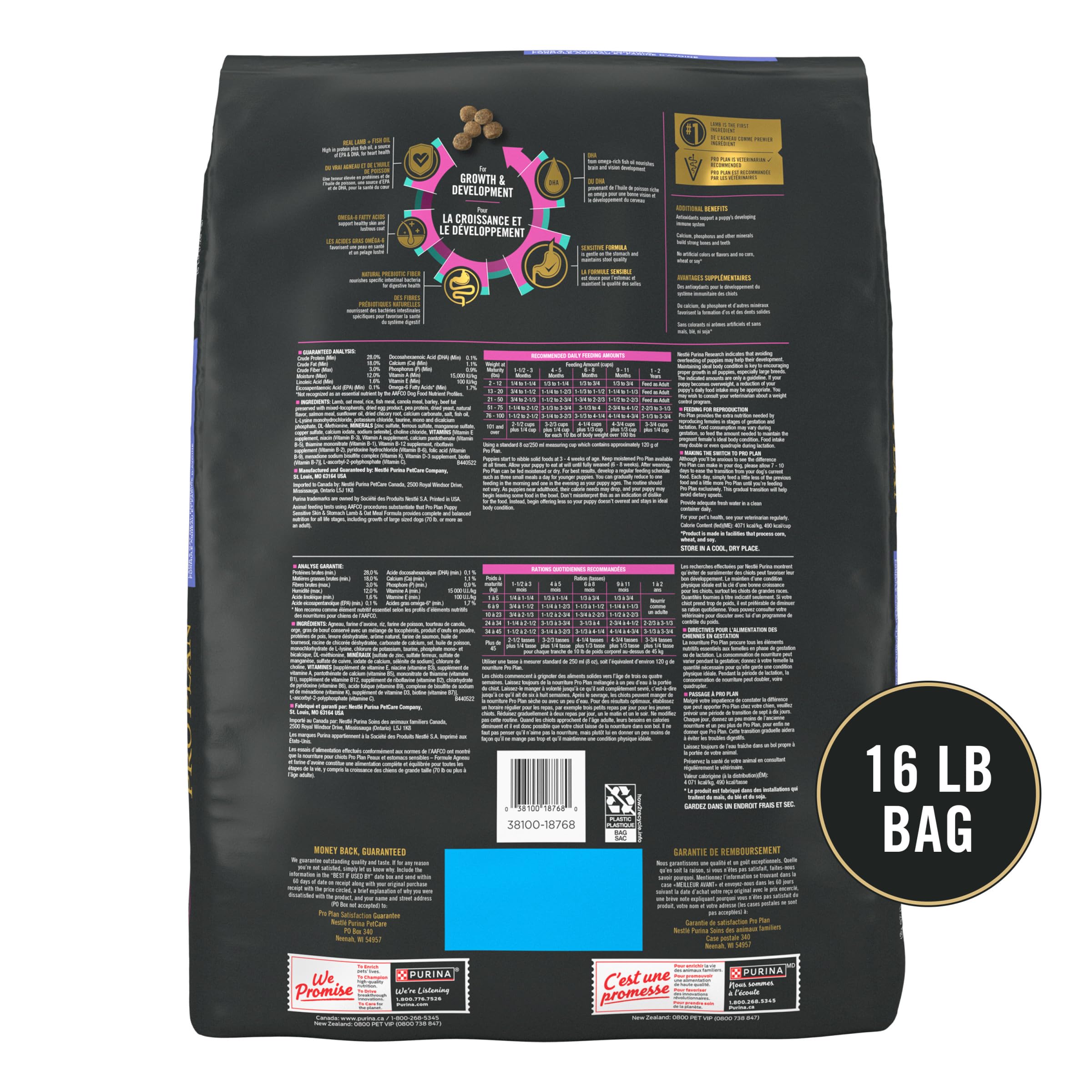 Fórmula sin colores ni sabores artificiales de Purina Pro Plan