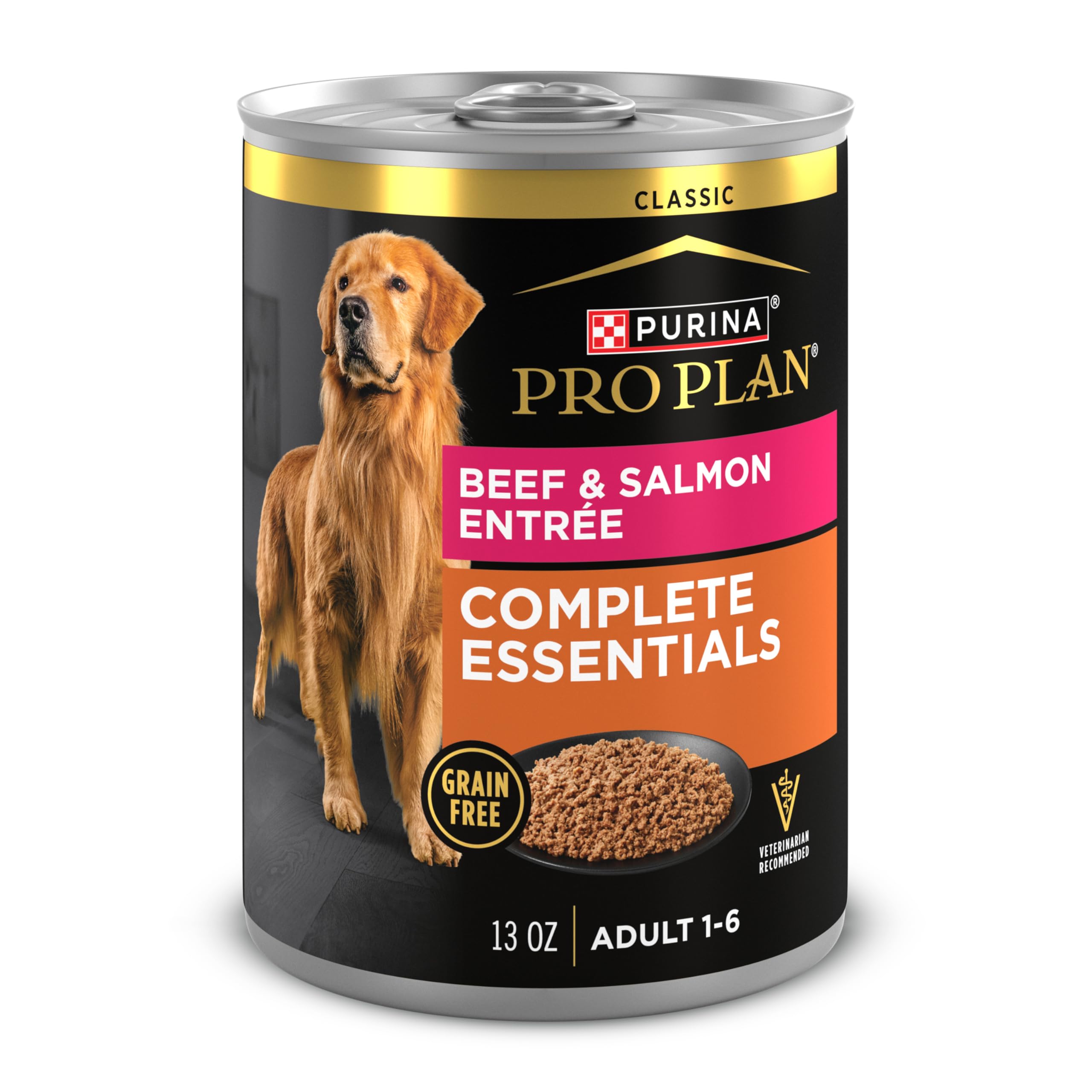 Purina Pro Plan sin-granos: entrada de res y salmón en lata de 13 oz para perro