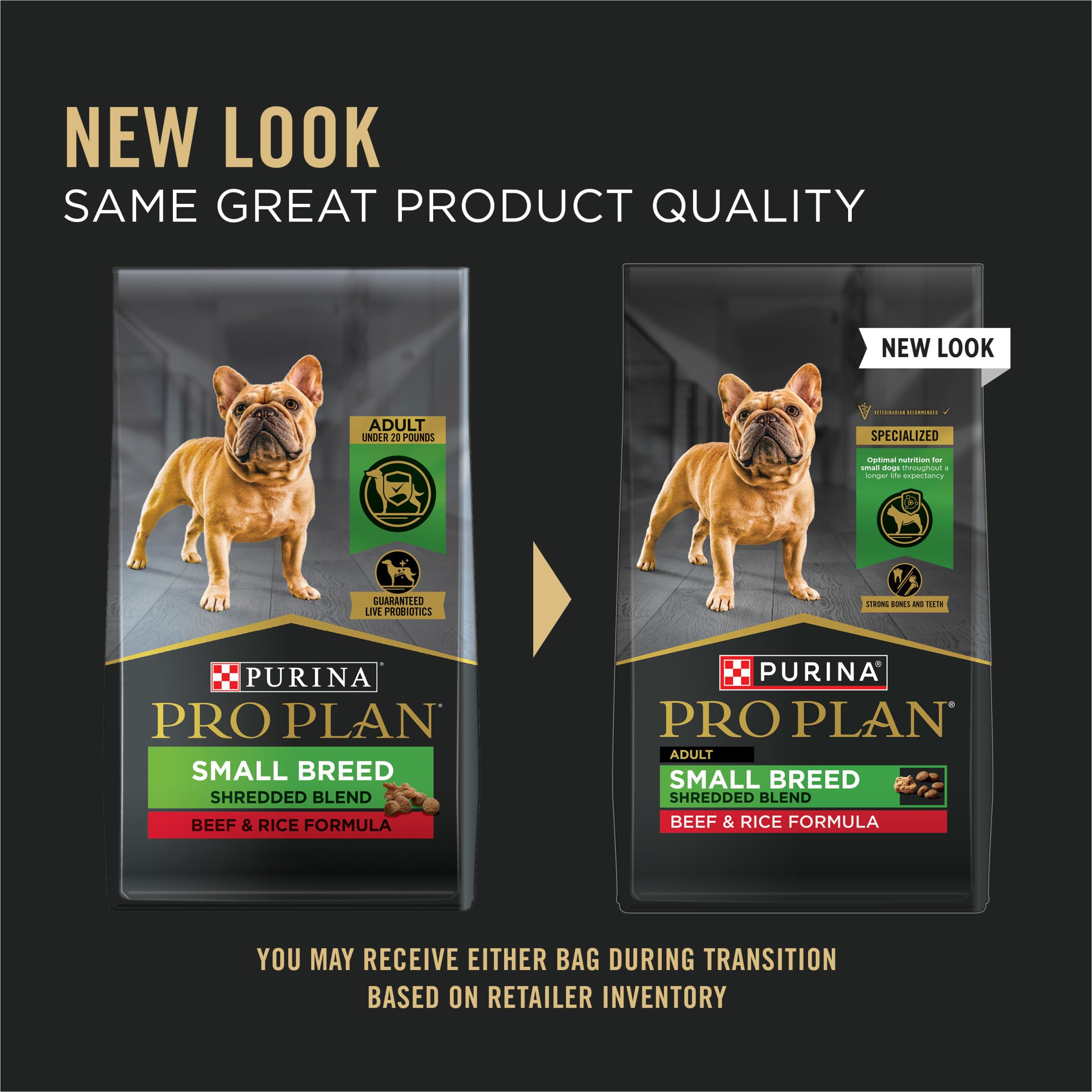 Purina Pro Plan para razas pequeñas: kibble desmenuzado y trozos tiernos.