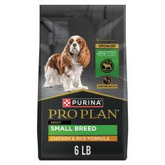 Purina Pro Plan para razas pequeñas con pollo real y arroz, ideal para perros activos.