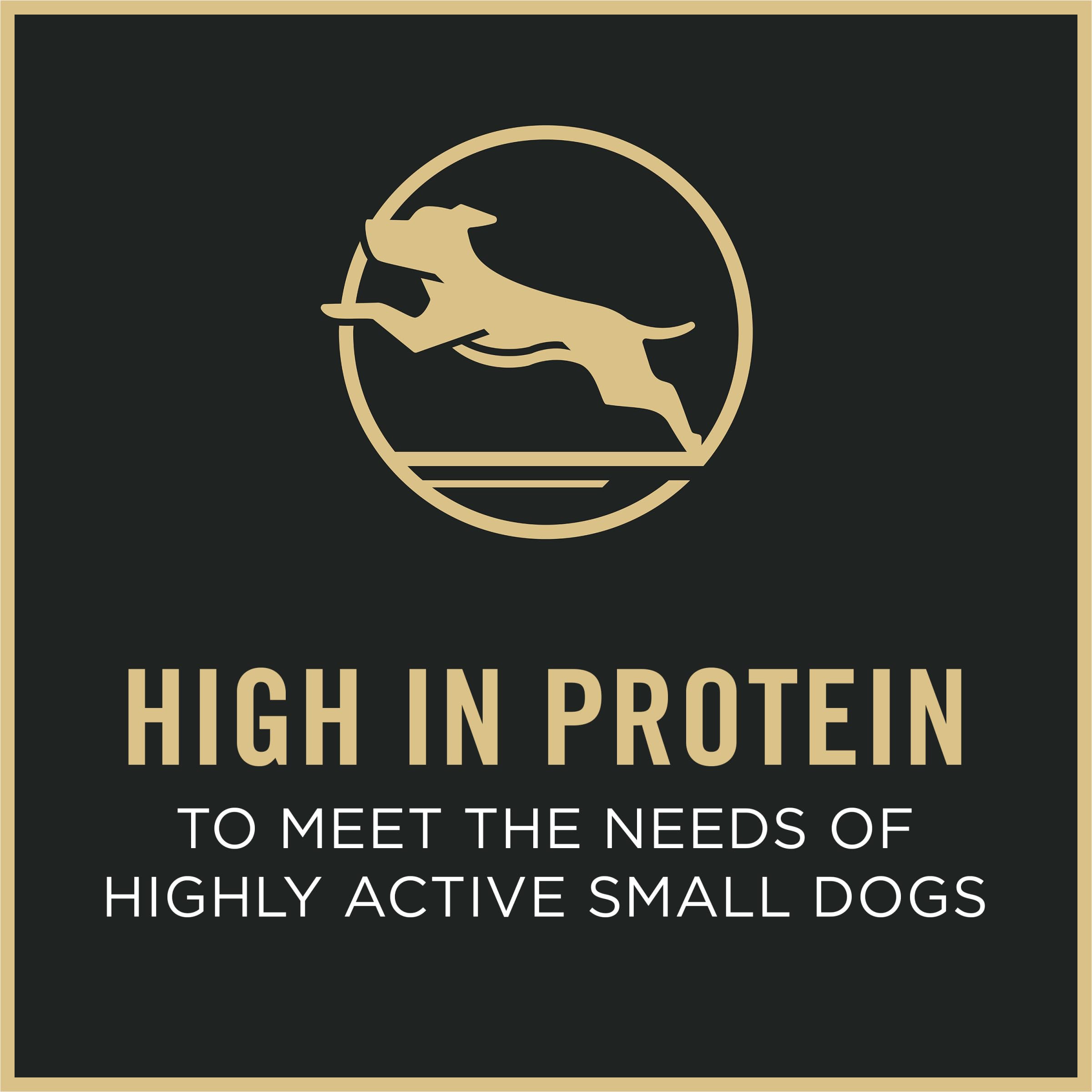 Purina Pro Plan Small Breed probióticos vivos para apoyo digestivo diario.