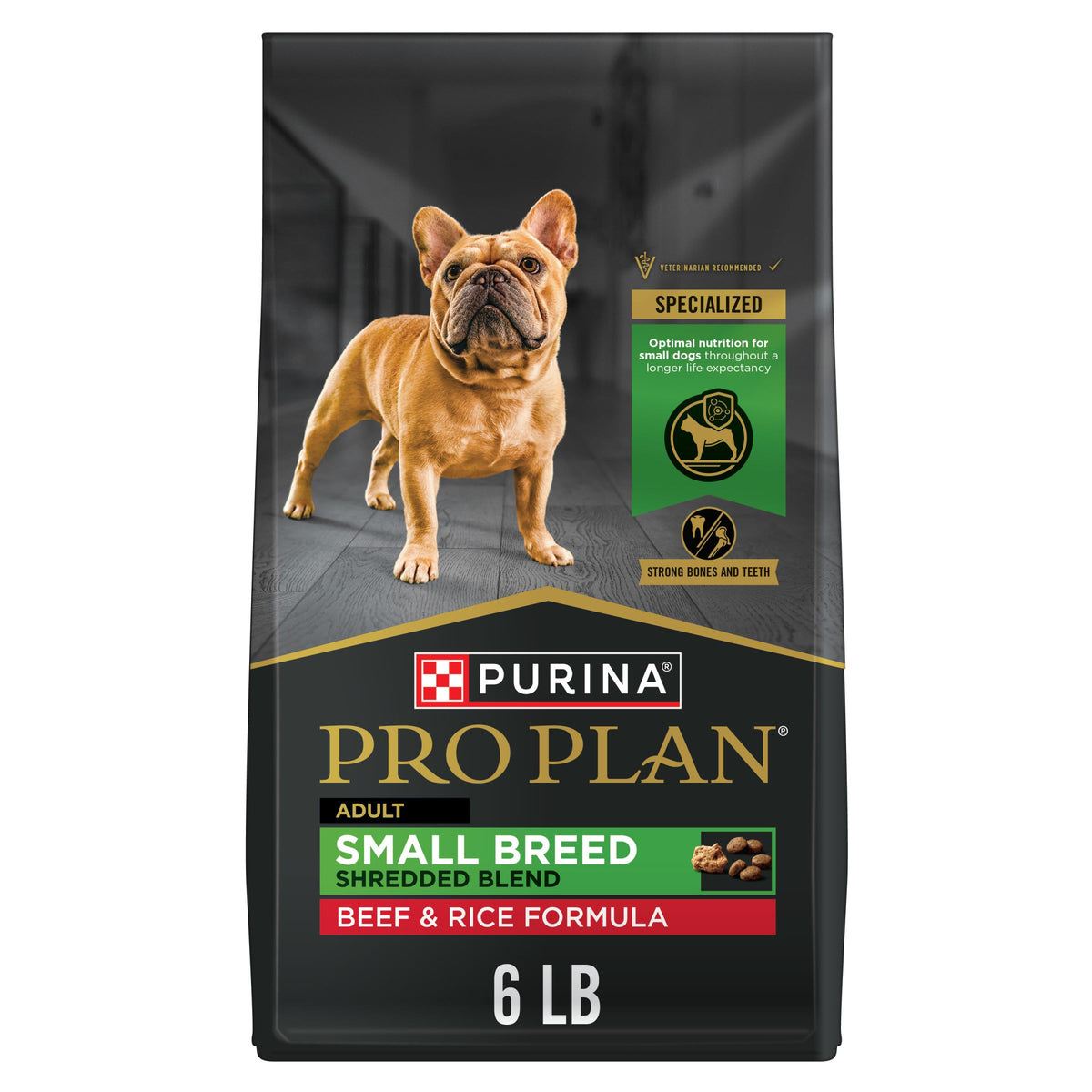 Purina Pro Plan Small Breed, saco de 6 libras, ideal para perros pequeños activos.