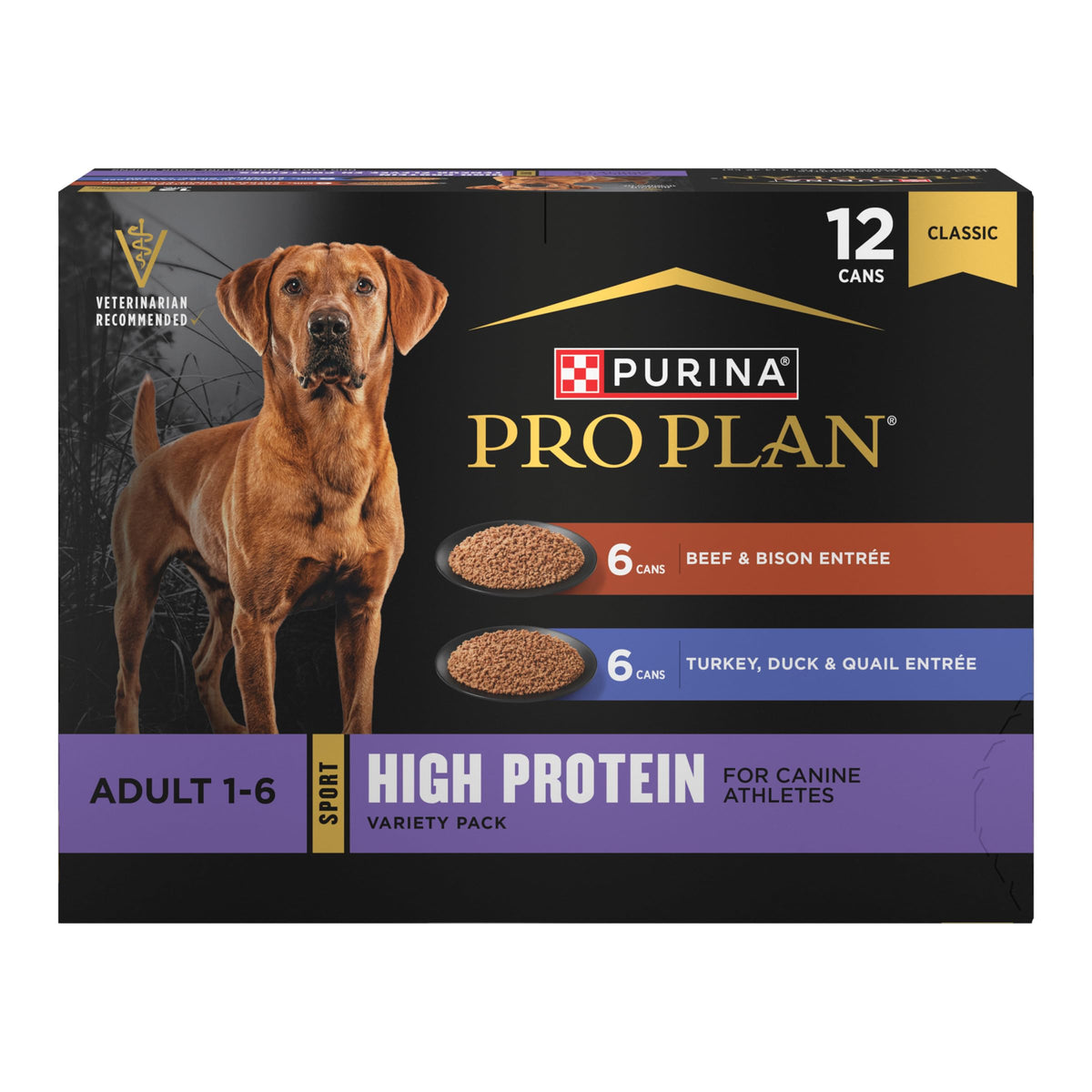 Purina Pro Plan Sport, lata de entrada de res y bisonte, ideal para perros activos.