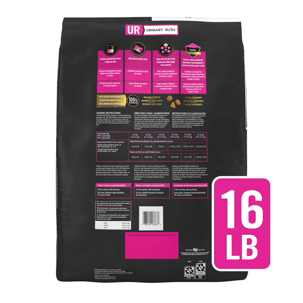 Purina Pro Plan UR St/Ox, etiqueta clara, facilita comprensión nutricional.