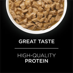Purina Pro Plan UR, salmón en salsa, imagen de porción, ayuda a disolver estruvita.