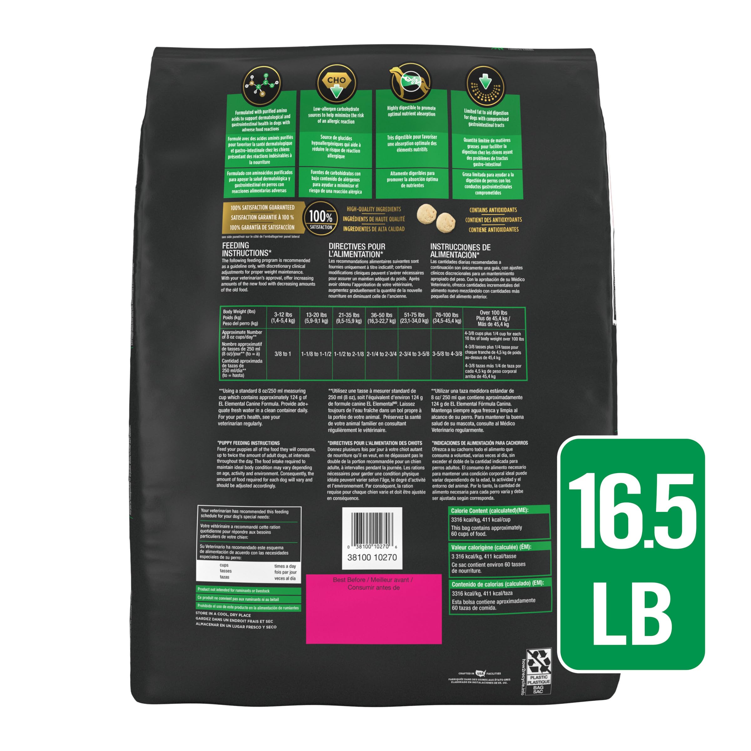 Purina EL Elemental, fórmula de alta calidad para perros con reacciones alimentarias