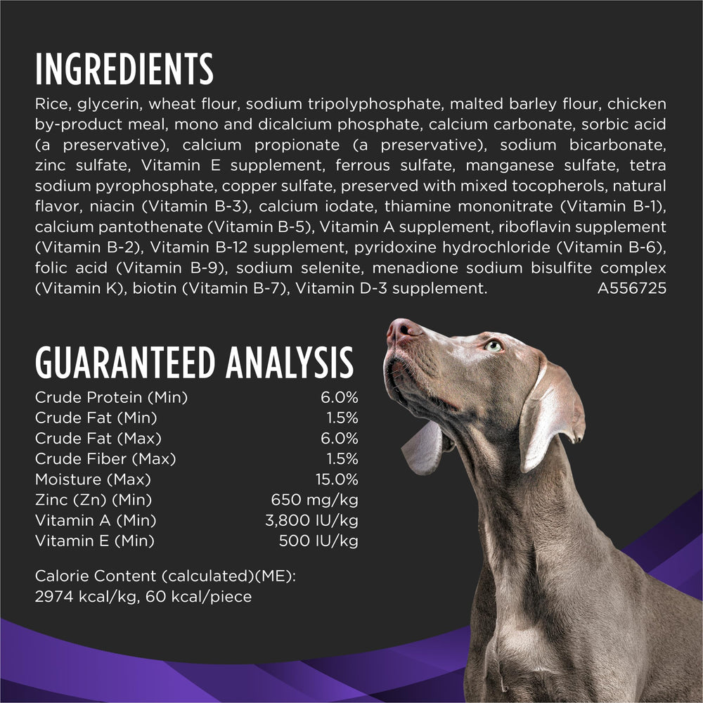 Purina Pro Plan OraChews aporta vitaminas A, E y zinc para la inmunidad.