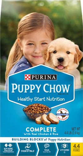 Purina Puppy Chow croquetas pequeñas, fáciles de comer para cachorros.