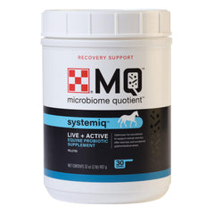 Purina Systemiq Probiotic envase de polvo, suplemento para la salud digestiva del caballo.