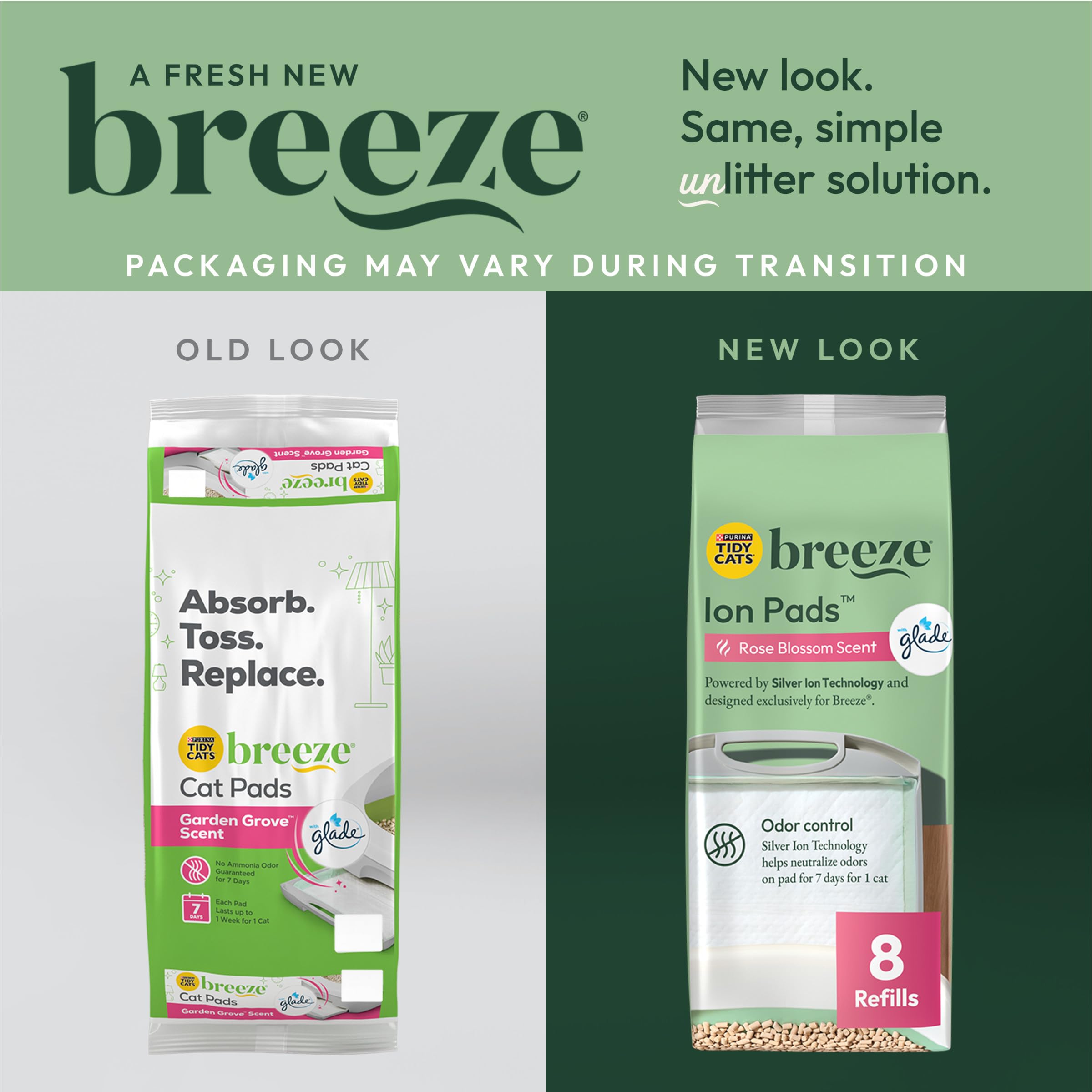 Purina Tidy Cats Breeze almohadilla ion desechable para mantenimiento rápido de la caja