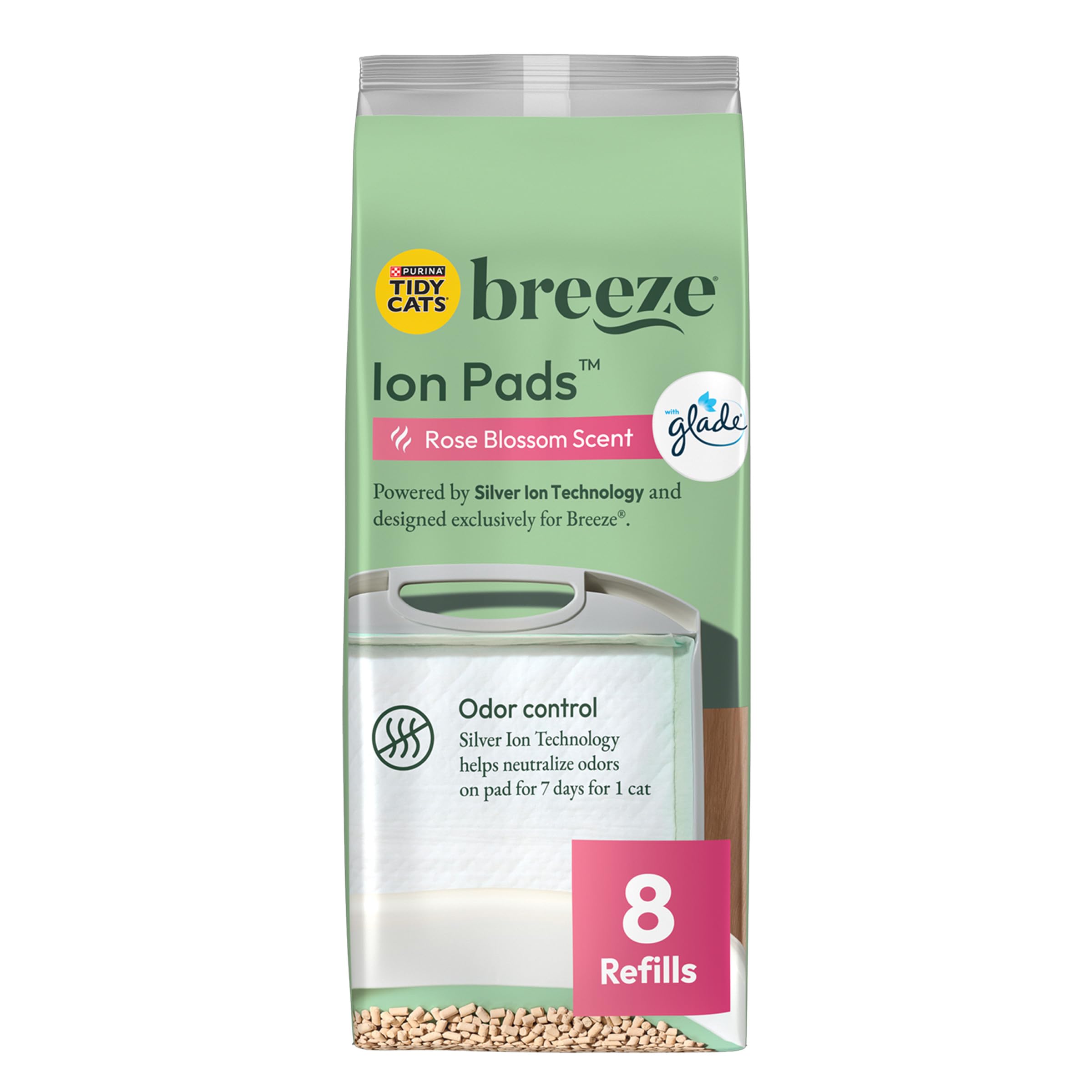 Purina Tidy Cats Breeze almohadilla ion con aroma a rosas para control de olores