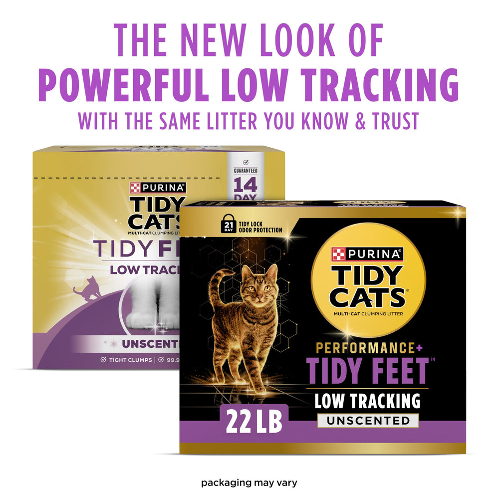Purina Tidy Cats Performance Plus Tidy Feet: gránulos de forma especial que reducen que salgan de la caja.