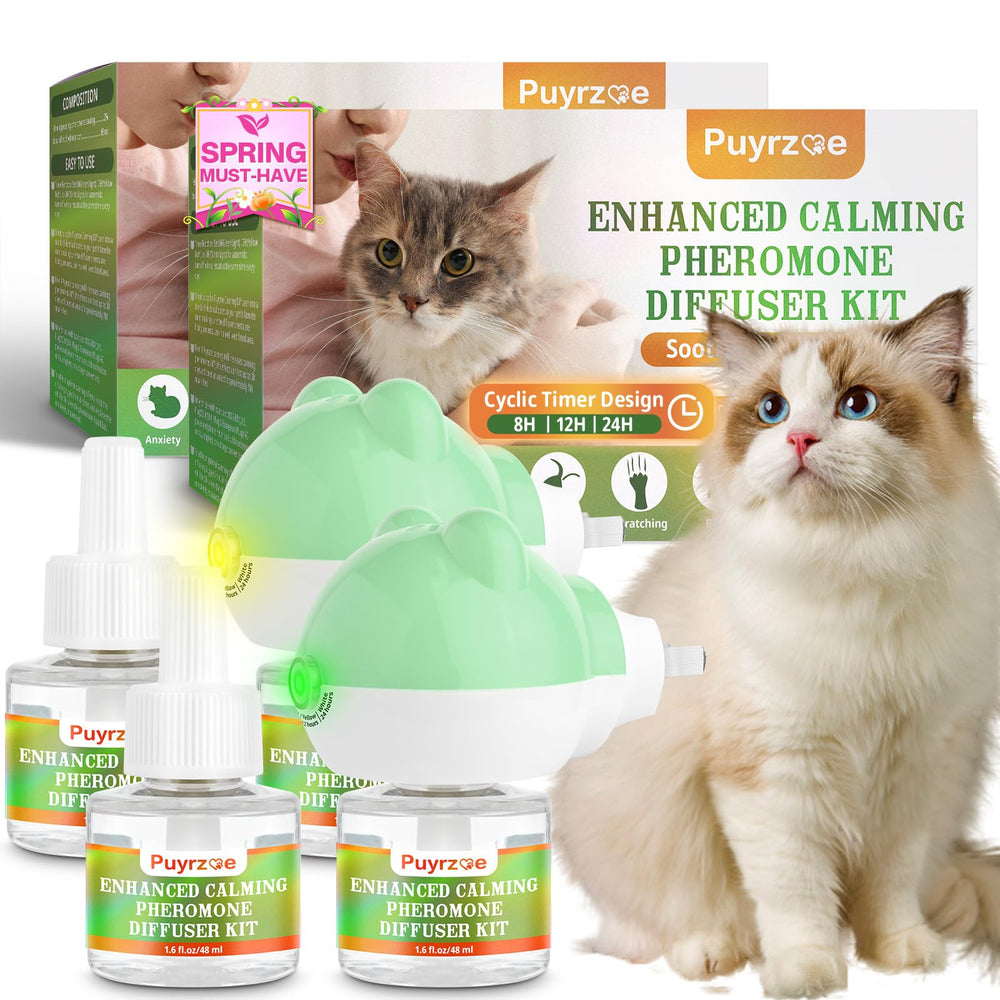Difusor puyrzoe con temporizador 8h para calmar gatos en casa
