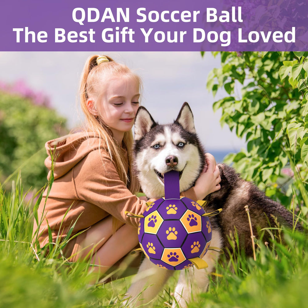 QDAN bola-futbol-perro-grande-resistente, entretenimiento duradero para perros grandes.