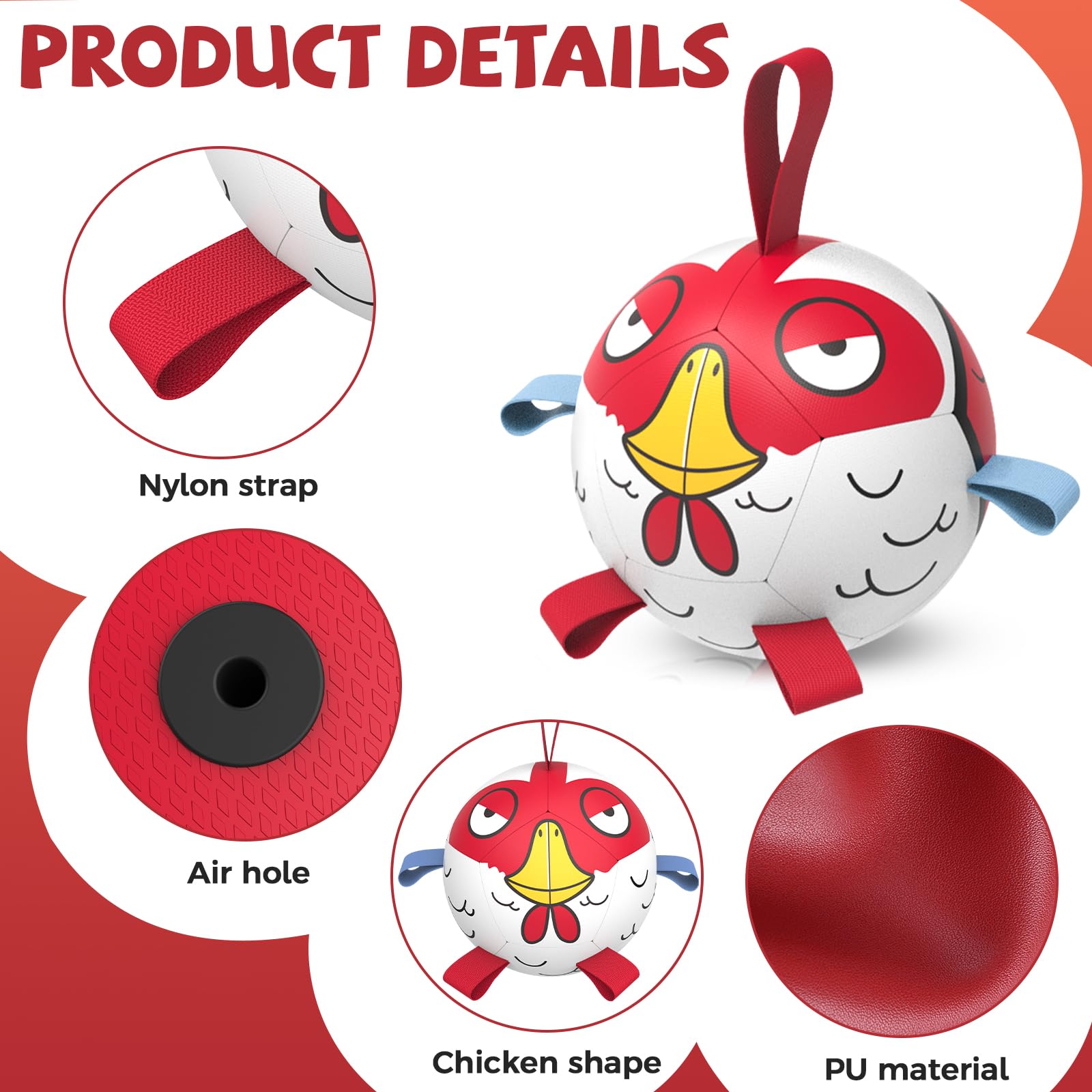 QDAN bola-perro diseño-colorido, estimula juego activo al aire libre