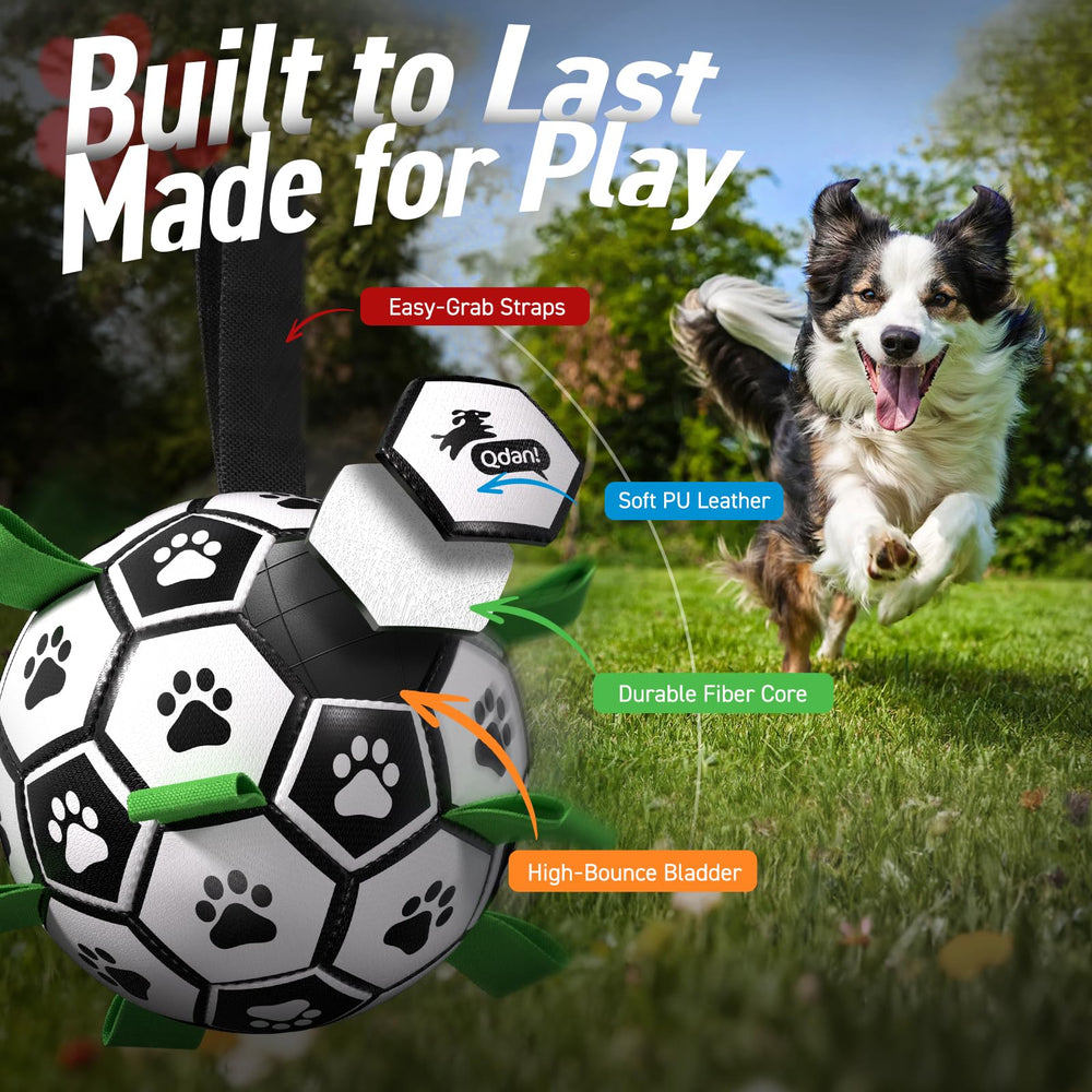 QDAN bola para perros de tamaño mediano con correa superior para lanzar