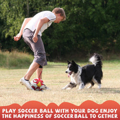 QDAN: juguete fútbol para perros con correas, facilita lanzar y recuperar.