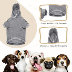 QDYU chaqueta gris para perros con forro interior suave: comodidad duradera en climas fríos.