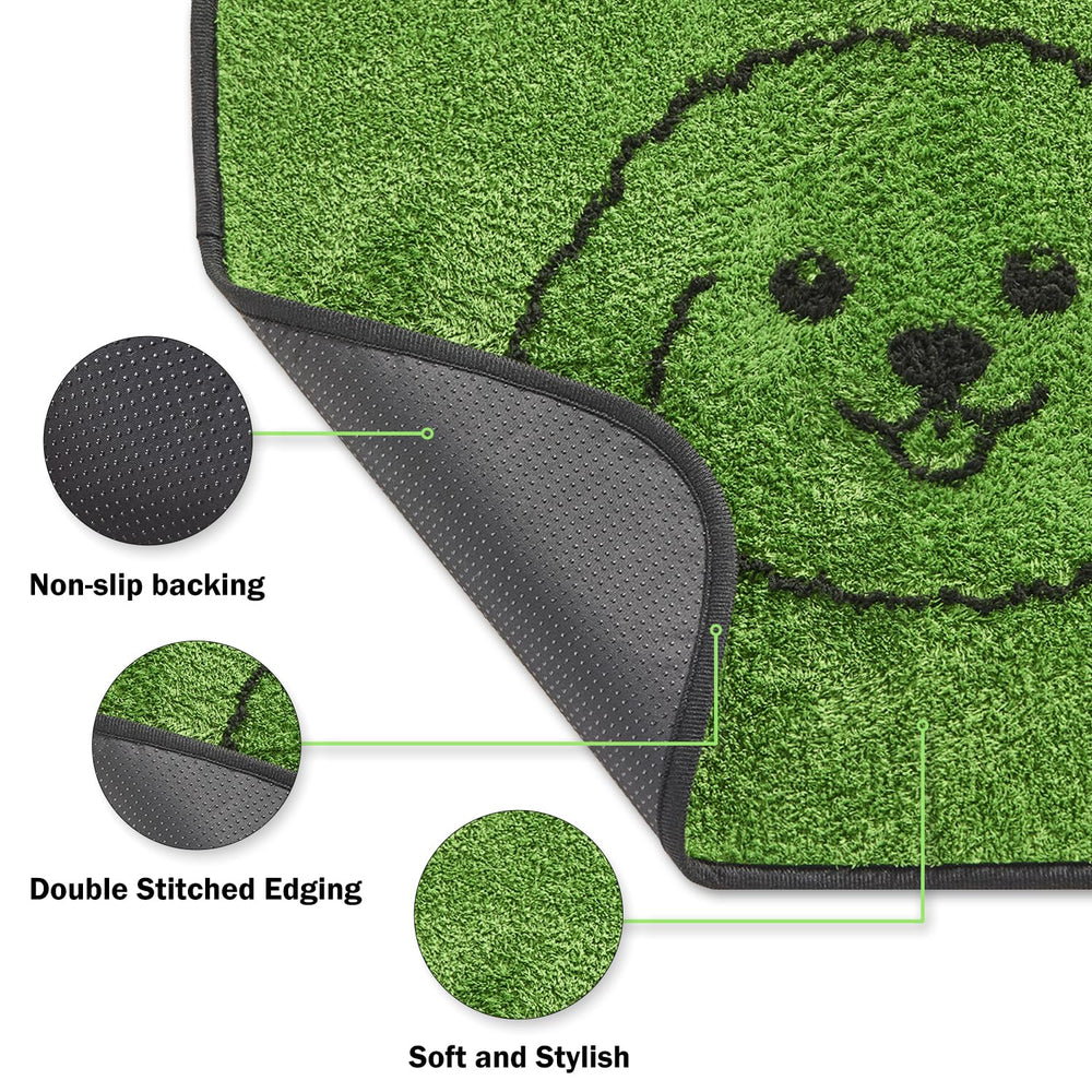 Qeils diseño divertido de cachorro en hierba sintética, práctico para entrenamiento cotidiano.