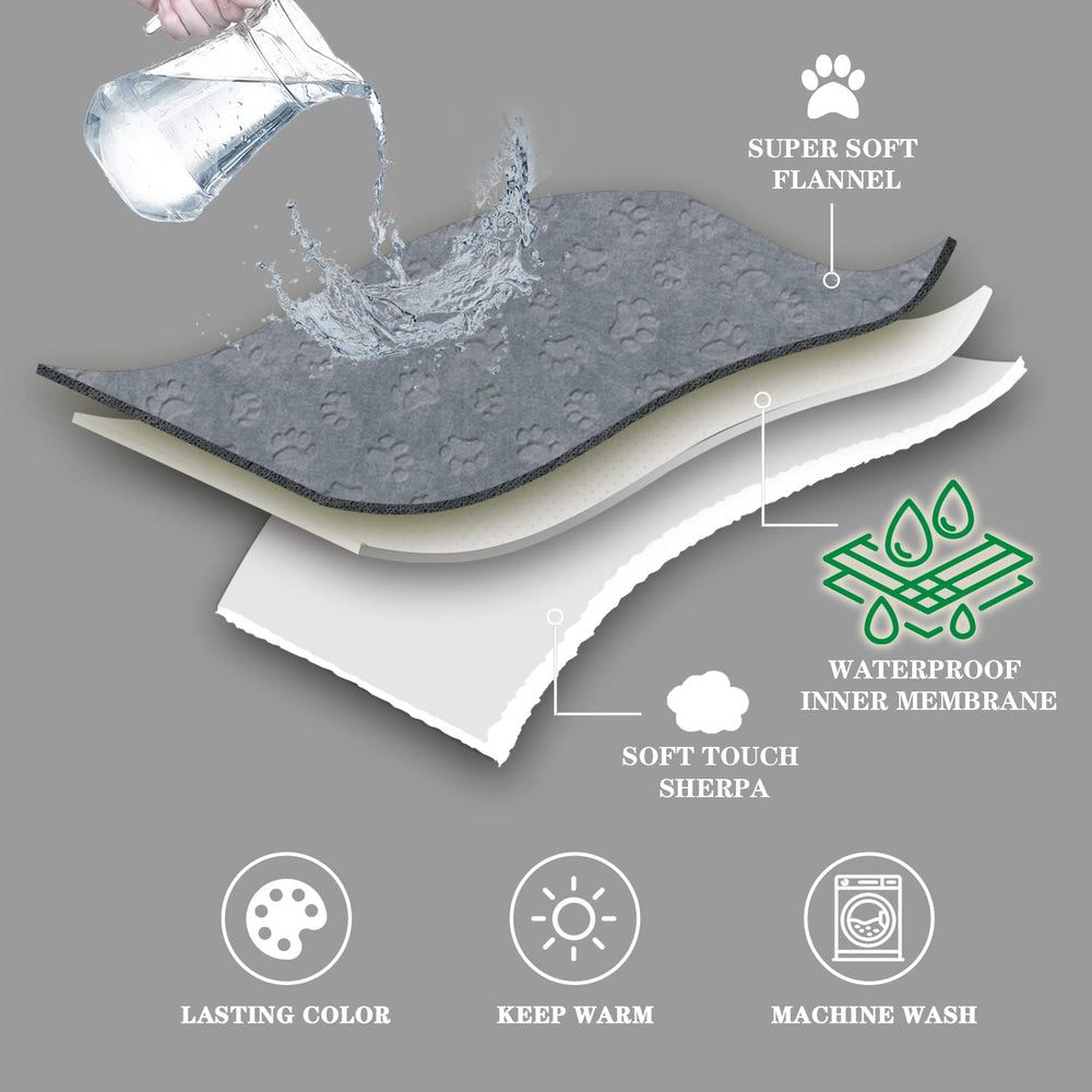 Qeils manta para gatos, detalle sherpa gris, doble capa para todas las estaciones.