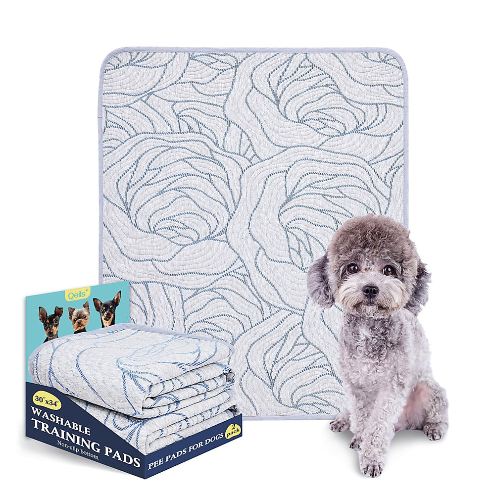 Tapetes Qeils reutilizables 30x34 con alta absorción para entrenamiento de perros.