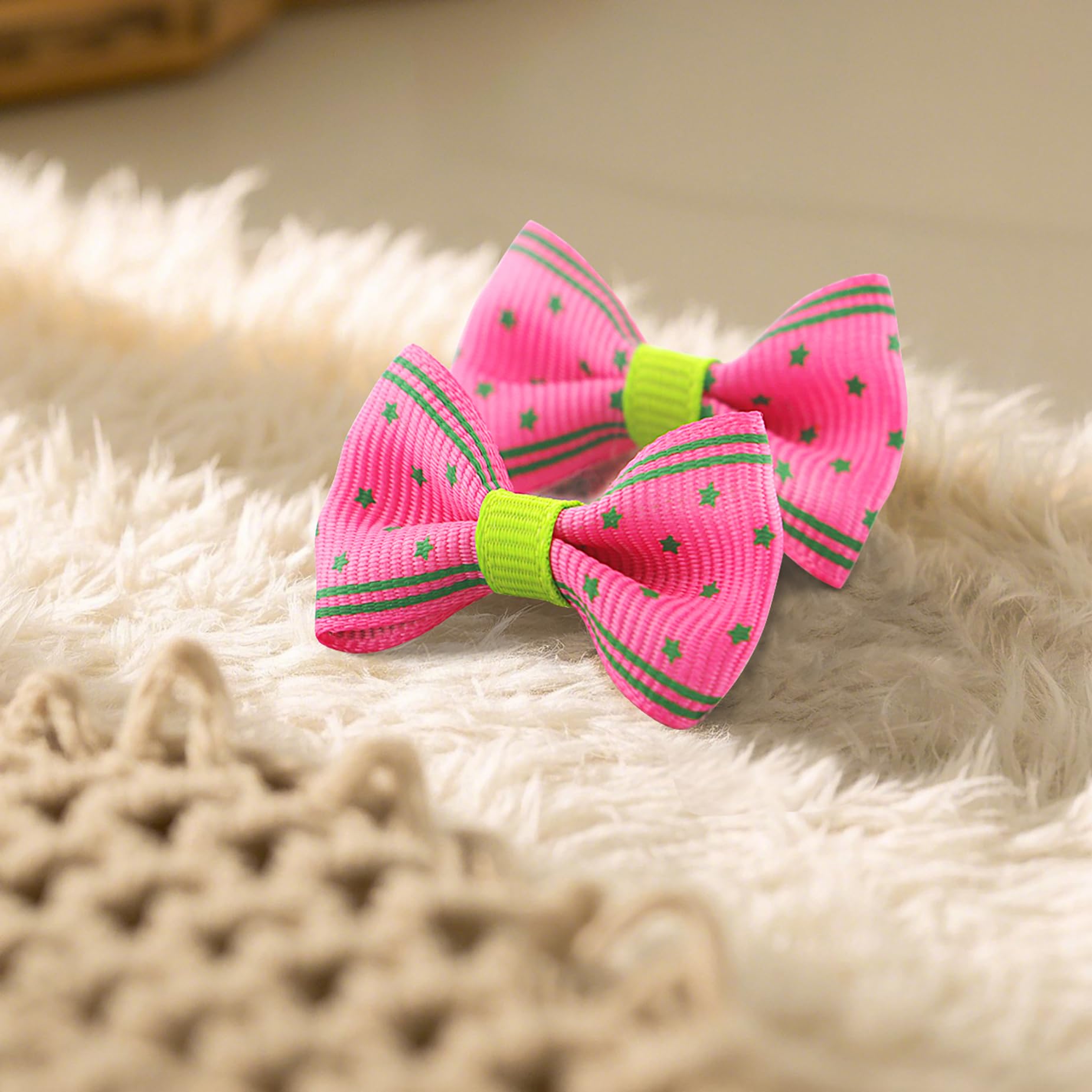 Lazo para pelo QingHan en naranja para perrito, compatibles con outfits.