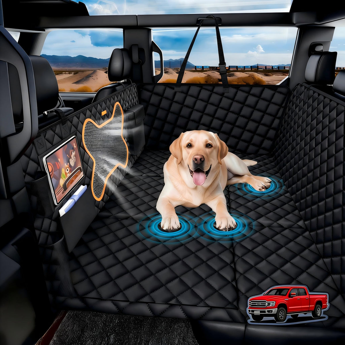 QINGTI cubre-asiento-perro XXL para F150 protege asientos y admite perros grandes