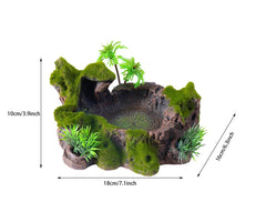 QIRMIZI planta artificial integrada mejora la apariencia del terrario