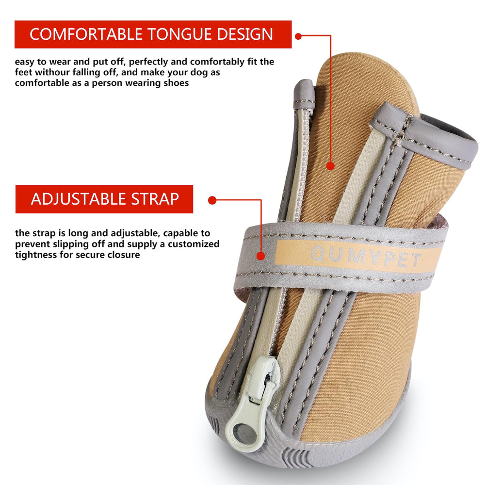 Zapatos QUMY impermeables para perros pequeños mantienen las patas secas tras la lluvia.
