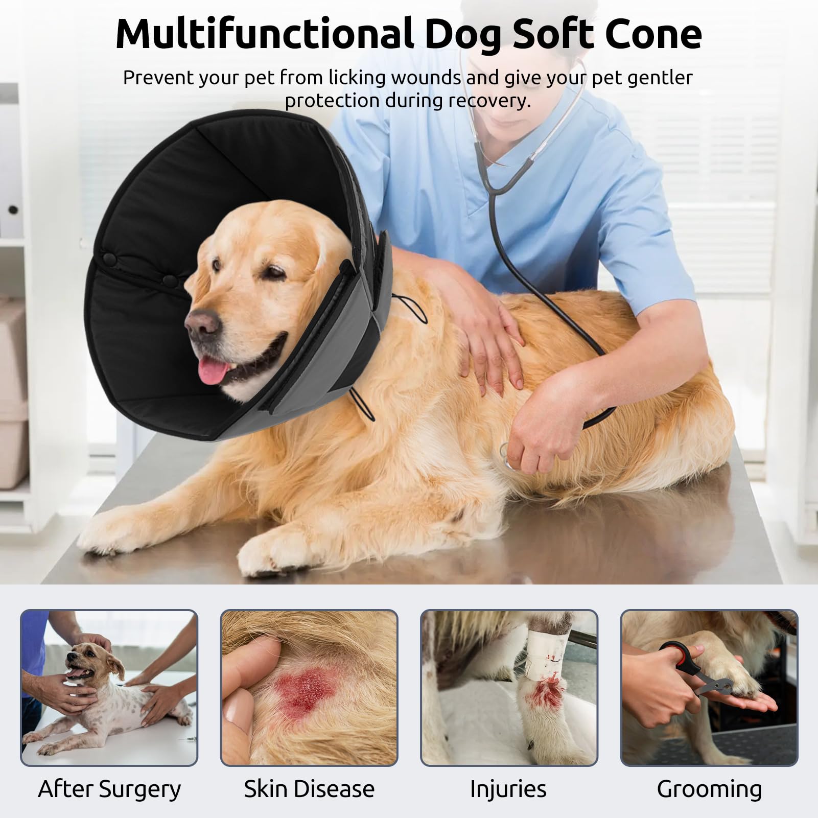 Queenmore cono-perro-xl-proteccion-efectiva evita lamidos durante recuperación