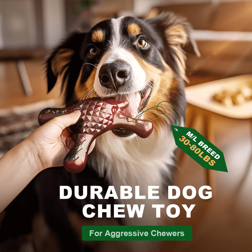Quizvi juguete para perros grandes con sabor tocino fomenta masticación segura.