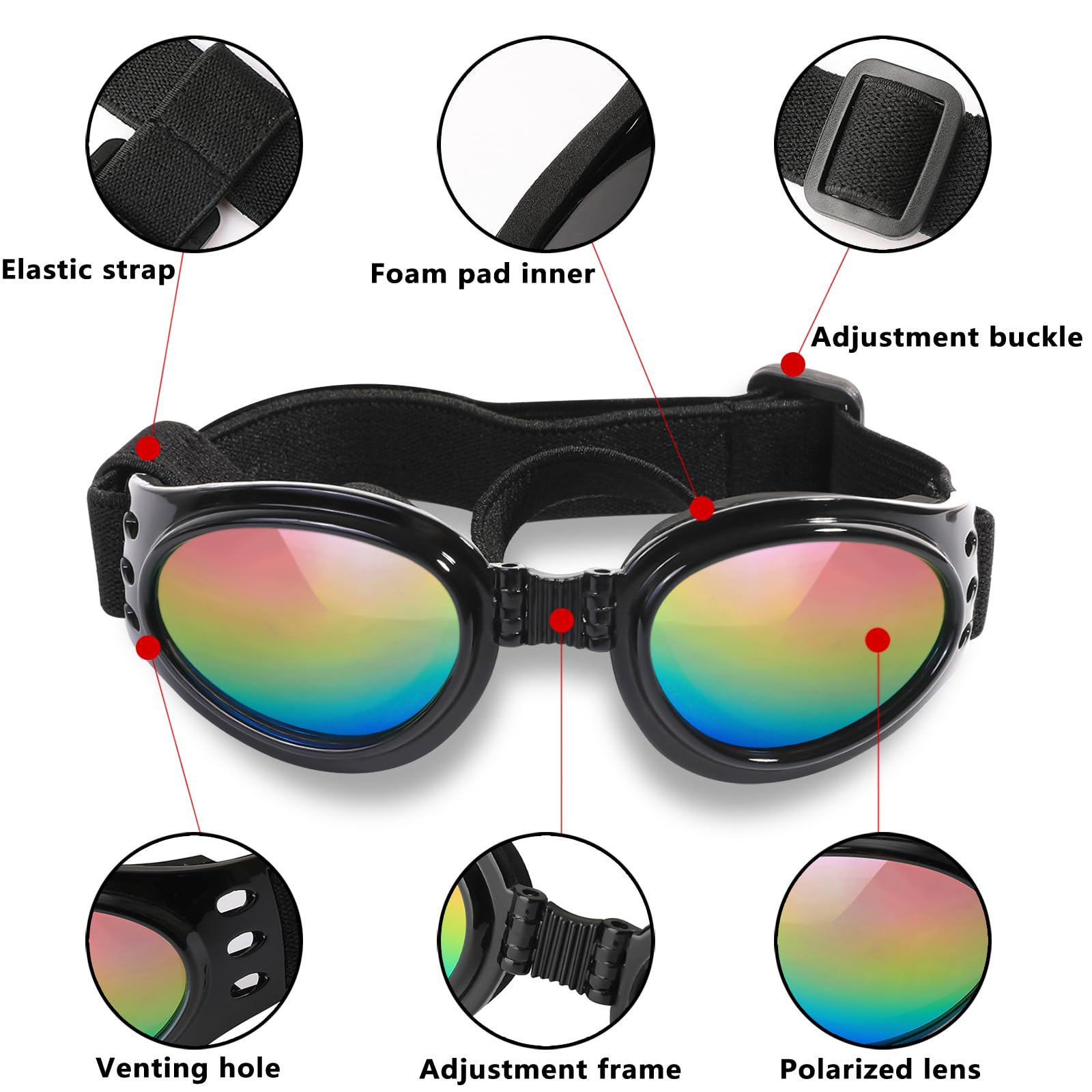 QUMY gafas para perros, protección contra viento durante salidas al aire libre