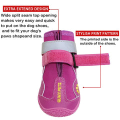 QUMY zapatos para perros con cierre ajustable para un ajuste seguro.