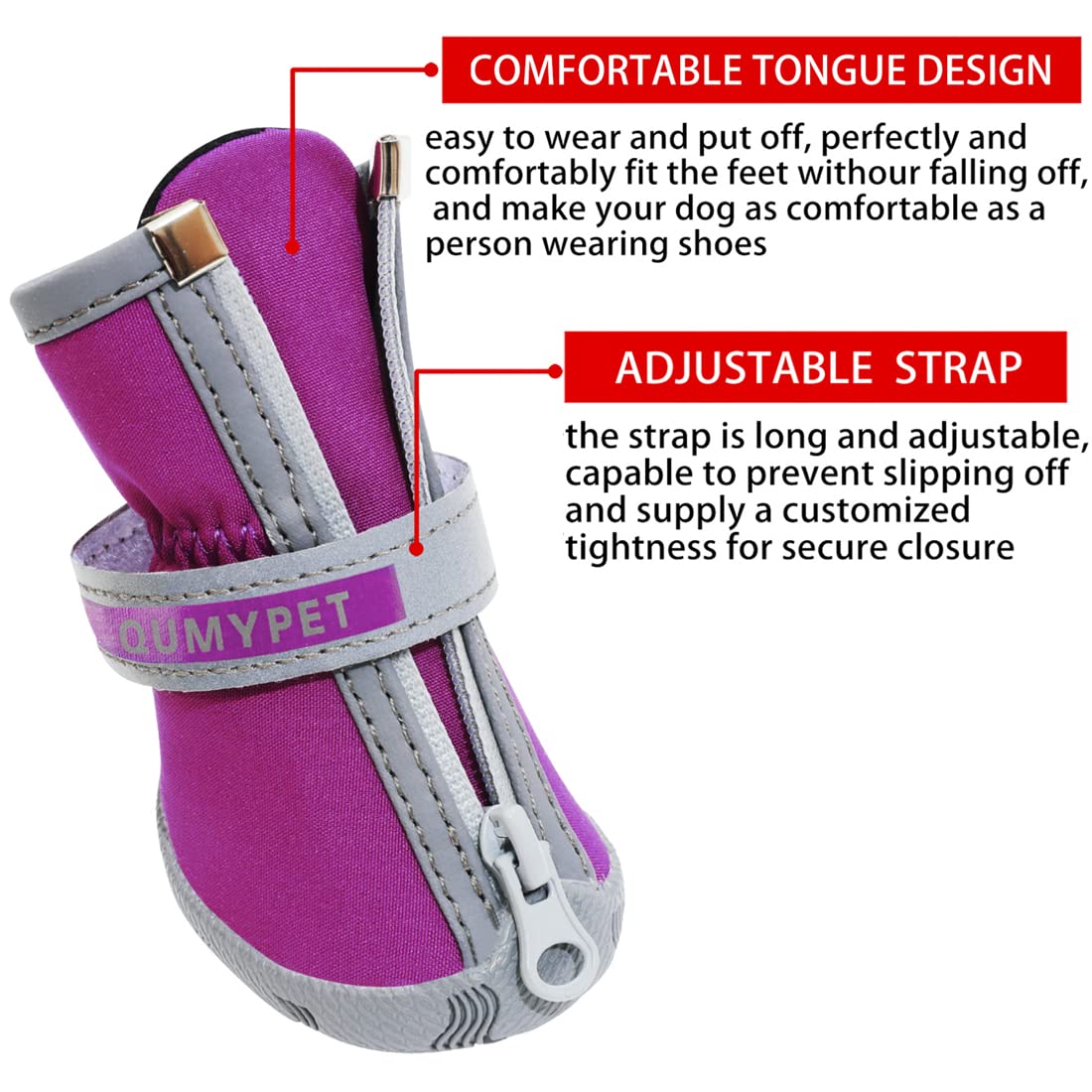 QUMY zapatilla impermeable para perro pequeño mantiene patas secas.