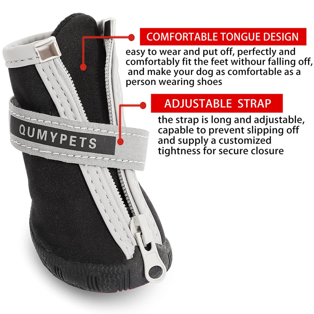 QUMY zapato para perro pequeño tejido repelente al agua mantiene patas secas.