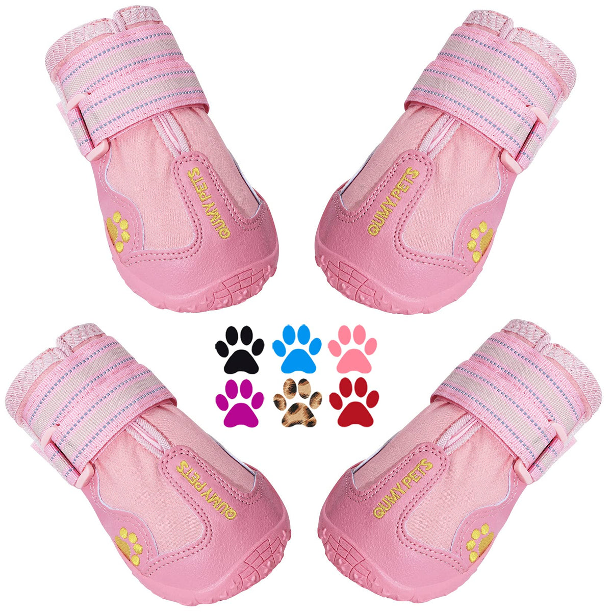 QUMY zapatos para perros grandes con cierre ajustable protegen las patas en paseos