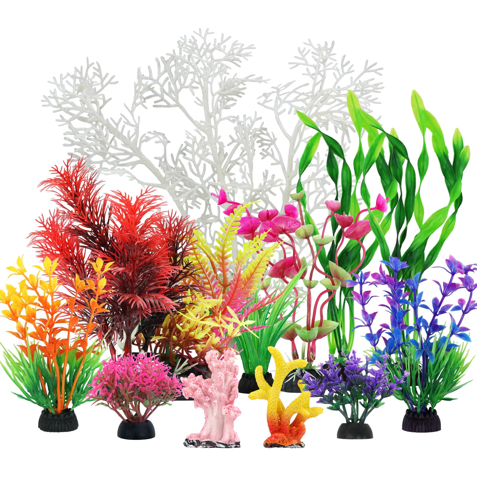 QUOZUO coral de resina rosa para acuario, decorará con color y detalle natural.