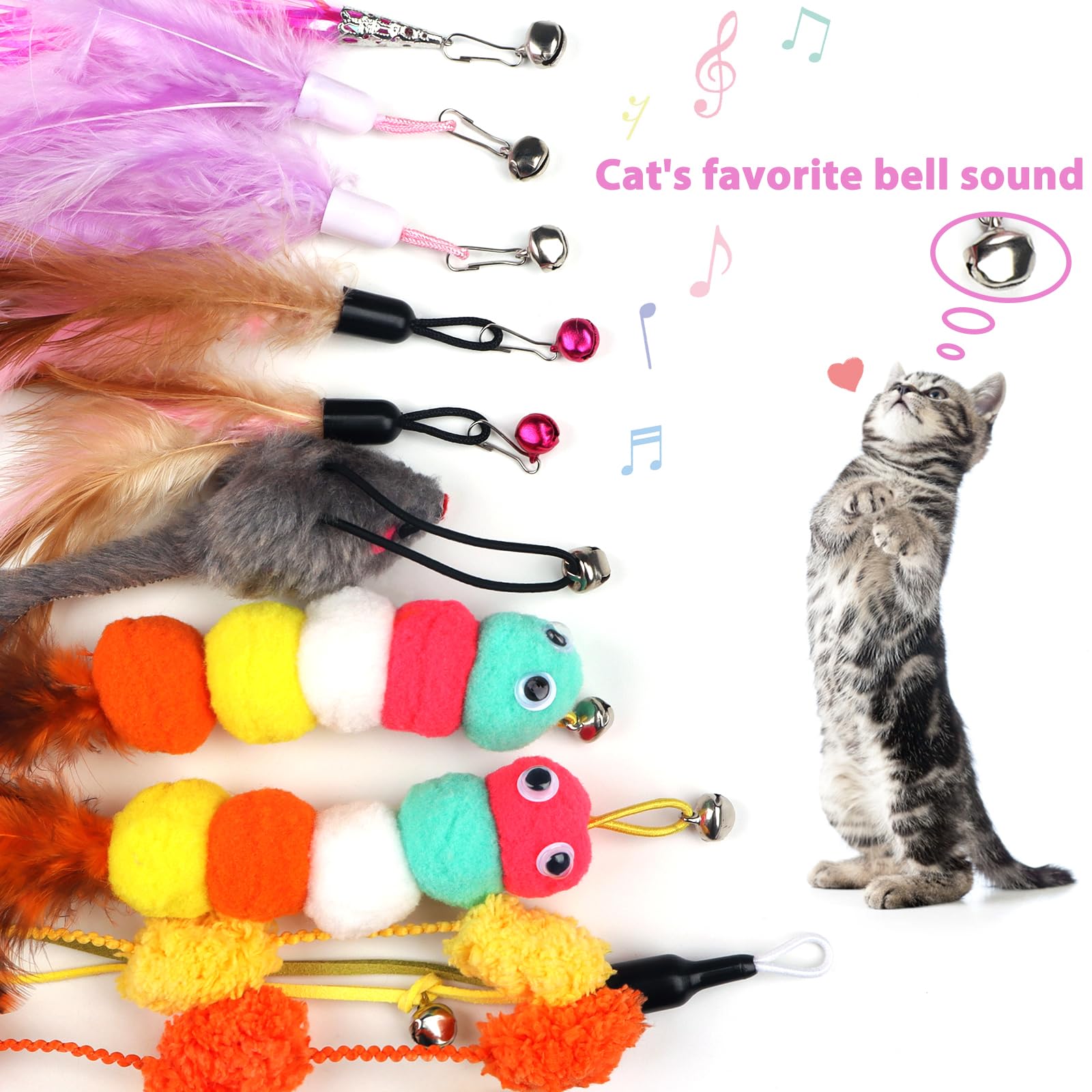 QUOZUO campana en plumas para atraer al gato durante el juego