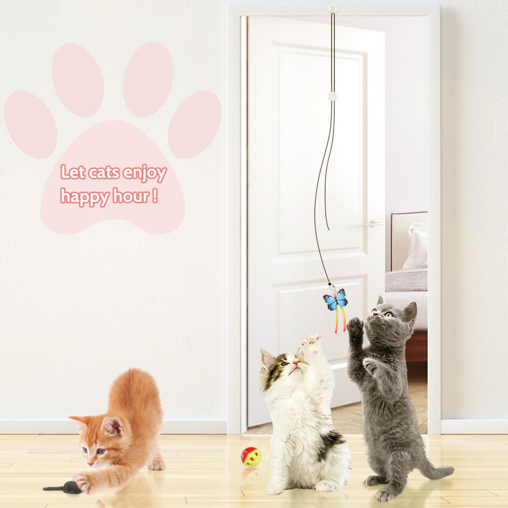 QUOZUO pelo largo para gatos, imita presa en movimiento rápido