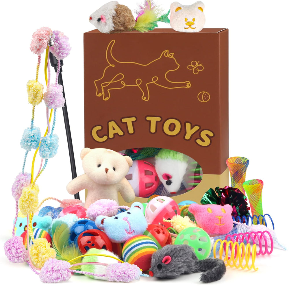 QUOZUO bolas variadas con campanas para gatos, fomentan juego activo