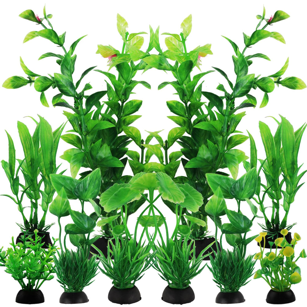 QUOZUO plantas de acuario verdes variadas para un aspecto natural y fácil mantenimiento.