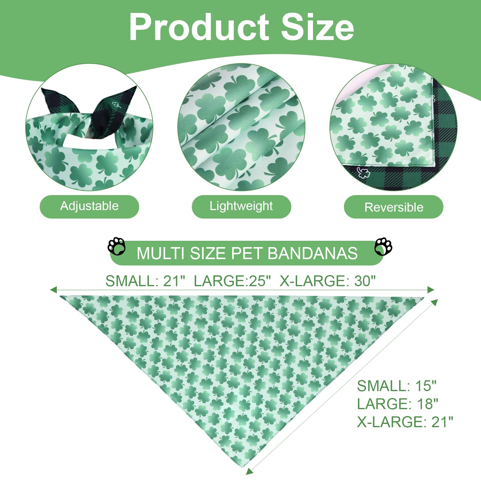 Bandana QUQULE para perro con diseño de cuadricula verde y blanco.