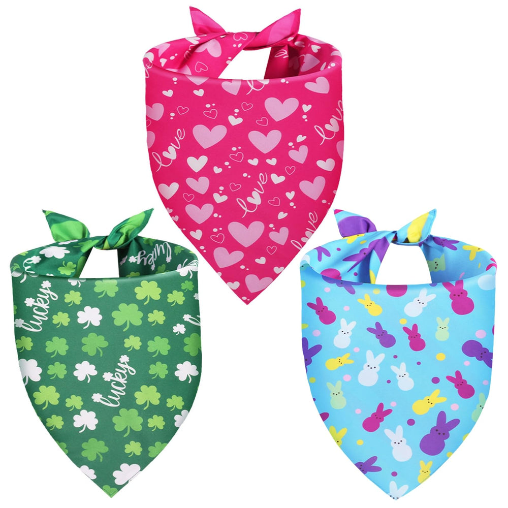 QUQULE Bandana San Valentín con corazones, ideal para paseos y fotos divertidas.