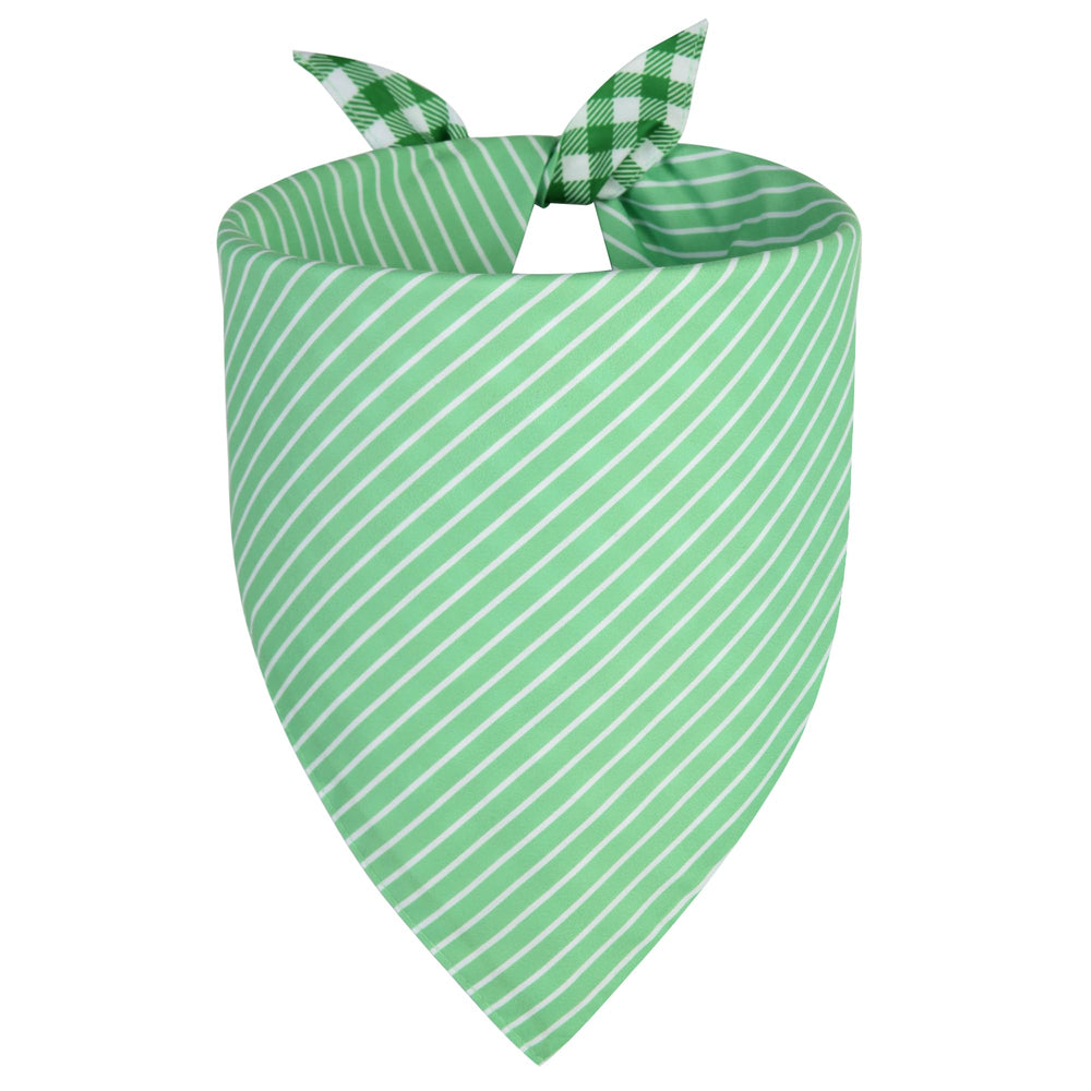 Bandana QUQULE verde grande para perros, vista trasera, resistente para aventuras