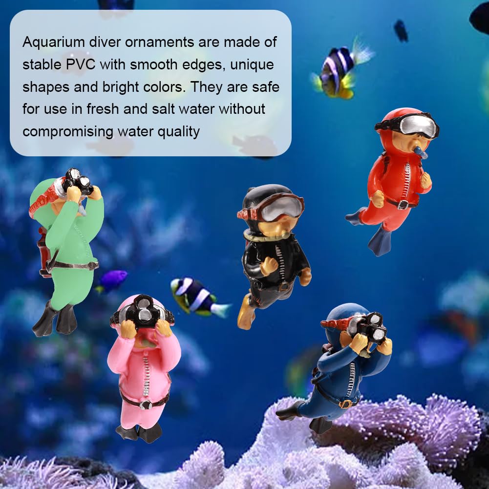 Diver QWLWBU en acuario negro, diseño estable para espacios compactos